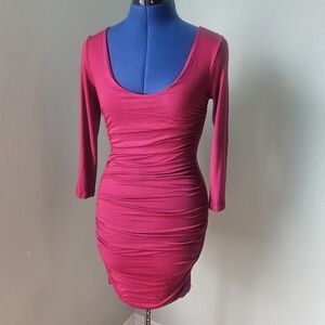 Forever 21 Maroon/Dark Red M Long Sleeve Dress